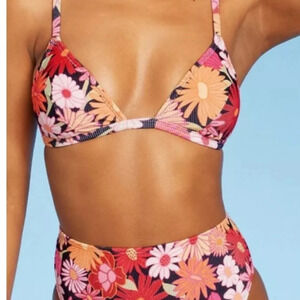 NWT Wild Fable Women's 2 PC Swimsuit High Waisted Floral Bikini XS 0-2